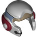 LEGO Medium Stone Gray Rebel Helmet with Dark Red (29450)