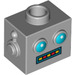 LEGO Medium Stone Gray Robot Head Male (99597)