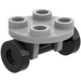 LEGO Mittleres Steingrau Runden Platte 2 x 2 mit Schwarz Räder