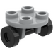 LEGO Medium steengrijs Round Plate 2 x 2 with Black Wheels