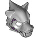 LEGO Medium Stone Gray Saber-Tooth Tiger Mask with Fangs with Stitches and Purple Wounds (15083 / 17366)