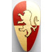 LEGO Medium steengrijs Schild - Lang met Golden Leeuw Patroon (Gryffindor) (41364 / 49930)