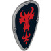 LEGO Medium Stone Gray Shield - Long with Red Fire Breathing Dragon (2586 / 14434)