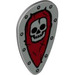 LEGO Medium Stone Gray Shield - Long with Skull (2586 / 59654)