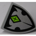 LEGO Medium Stone Gray Shield - Triangular with Silver Insignia and Lime Diamond Sticker (3846)