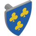 LEGO Medium Stone Gray Shield - Triangular with Three Yellow Clubs on Blue (3846 / 102329)