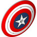 LEGO Mittleres Steingrau Schild mit Gebogen Gesicht mit Captain America Logo (75902 / 104369)