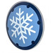 LEGO Medium Stone Gray Shield with Curved Face with White Snowflake on Medium Blue (75902)