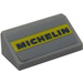 LEGO Medium Stone Gray Slope 1 x 2 (31°) with &#039;MICHELIN&#039; Sticker (85984)