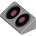 LEGO Mittleres Steingrau Steigung 1 x 2 (31°) mit Pink Augen (85984 / 98805)
