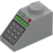 LEGO Medium Stone Gray Slope 1 x 2 (45°) with Keypad, Green Digital Display, and Buttons Pattern (46095 / 50344)