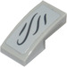 LEGO Medium Stone Gray Slope 1 x 2 Curved with Curved Lines Pattern Left Sticker (11477)