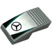 LEGO Medium Stone Gray Slope 1 x 2 Curved with 'MERCEDES' logo, black triangle and silver stripes (11477 / 110821)