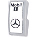 LEGO Medium Stone Gray Slope 1 x 2 Curved with Mobil 1 and Mercedes Emblem Sticker (11477)