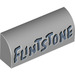 LEGO Medium Stone Gray Slope 1 x 4 Curved with &quot;Flintstone&quot; Lettering (6191 / 55306)