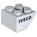 LEGO Medium Steengrijs Helling 2 x 2 (45°) Omgekeerd met &#039;IVECO&#039; (Links) Sticker met platte afstandsring eronder (3660)