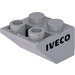 LEGO Medium Stone Gray Slope 2 x 2 (45°) Inverted with &#039;IVECO&#039; (Right) Sticker with Flat Spacer Underneath (3660)