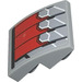 LEGO Mittleres Steingrau Steigung 2 x 2 x 0.7 Gebogen Invertiert mit Backplate of Falcon Armor Wings (Links) Aufkleber (32803)