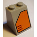 LEGO Medium Stone Gray Slope 2 x 2 x 2 (65°) with Orange Panel 7708 Sticker with Bottom Tube (3678)