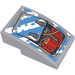 LEGO Medium steengrijs Helling 2 x 3 Gebogen met Diagonal Azure Strepen, Hatch, Wires en Rood Motor Sticker (24309)