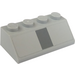 LEGO Gris Pierre Moyen Pente 2 x 4 (45°) avec Dark Stone Gris Verticale Line Autocollant avec surface rugueuse (3037)