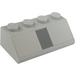 LEGO Medium Steengrijs Helling 2 x 4 (45°) met Dark Stone Grijs Verticaal Line Sticker met ruw oppervlak (3037)
