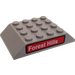 LEGO Mittleres Steingrau Steigung 4 x 6 (45°) Doppelt mit Forest Hills Zug Aufkleber (32083)