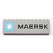 LEGO Medium Steengrijs Stickered Assembly of Drie 1x12 Bricks, met MAERSK en Maersk logo Sticker