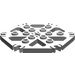 LEGO Medium Stone Gray Technic Plate 6 x 6 Hexagonal with Six Spokes and Clips with Hollow Studs (64566)