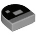 LEGO Medium Stone Gray Tile 1 x 1 Half Oval with Brickheadz Eye Decoration (24246 / 69293)