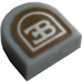 LEGO Medium Stone Gray Tile 1 x 1 Half Oval with Bugatti Logo Sticker (24246)