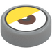 LEGO Medium Stone Gray Tile 1 x 1 Round with Eye with Yellow Eyelid (35380)