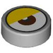 LEGO Gris pierre moyen Tuile 1 x 1 Rond avec Eye avec Jaune Eyelid (35380)