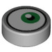 LEGO Mittleres Steingrau Fliese 1 x 1 Runden mit Recht Green Minion Eye (35380 / 69070)