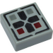 LEGO Gris pierre moyen Tuile 1 x 1 avec Traverser et Buttons avec rainure (3070 / 24641)