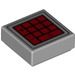 LEGO Gris pierre moyen Tuile 1 x 1 avec rouge Buttons avec rainure (3070 / 29310)
