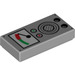 LEGO Medium Steengrijs Tegel 1 x 2 met Audio Meter en Speaker met groef (3069 / 99572)