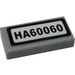 LEGO Medium Stone Gray Tile 1 x 2 with &quot;HA60060&quot; Sticker with Groove (3069)
