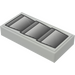 LEGO Medium Stone Gray Tile 1 x 2 with Silver Air Inlet Sticker with Groove (3069)