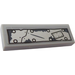 LEGO Medium Stone Gray Tile 1 x 3 Inverted with Hole with Metal Plates with Rivets Sticker (35459)