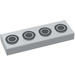 LEGO Medium Stone Gray Tile 1 x 3 with Engine Cylinders Sticker (63864)