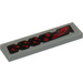 LEGO Medium Stone Gray Tile 1 x 4 with Gauges and Checkered (Right) Sticker (2431)