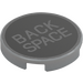 LEGO Medium Stone Gray Tile 2 x 2 Round with &#039;BACK SPACE&#039; Typewriter Key with Bottom Stud Holder (14769 / 79410)