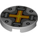 LEGO Gris pierre moyen Tuile 2 x 2 Rond avec Traverser avec porte-goujon inférieur (14769 / 24396)