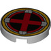 LEGO Gris pierre moyen Tuile 2 x 2 Rond avec rouge X-Men logo avec porte-goujon inférieur (14769 / 87210)