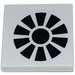 LEGO Medium Stone Gray Tile 2 x 2 with Black Fan Sticker with Groove (3068)
