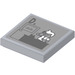 LEGO Medium Stone Gray Tile 2 x 2 with Commissioner James Gordon and ‘D.’ Sticker with Groove (3068)