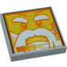 LEGO Medium Stone Gray Tile 2 x 2 with Face &#039;Mechlok&#039; with Groove (3068 / 34306)