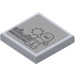LEGO Medium Stone Gray Tile 2 x 2 with Grey Clayface with Spiked Ball Sticker with Groove (3068)