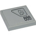 LEGO Medium Stone Gray Tile 2 x 2 with Plate and 3 Lever (Left) Sticker with Groove (3068)
